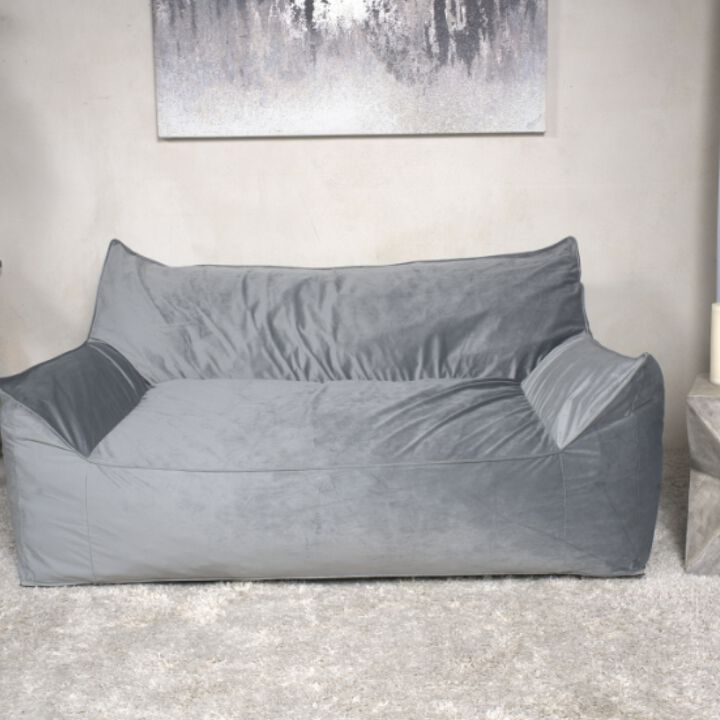 GOODSILO Velveteen Oversized Bean Bag Chair with Armrests Cozy Comfort Modern Design