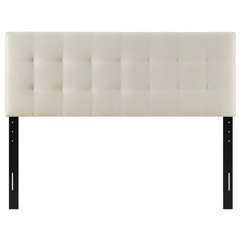 QuikFurn Full size Ivory Linen Fabric Upholstered Tufted Headboard