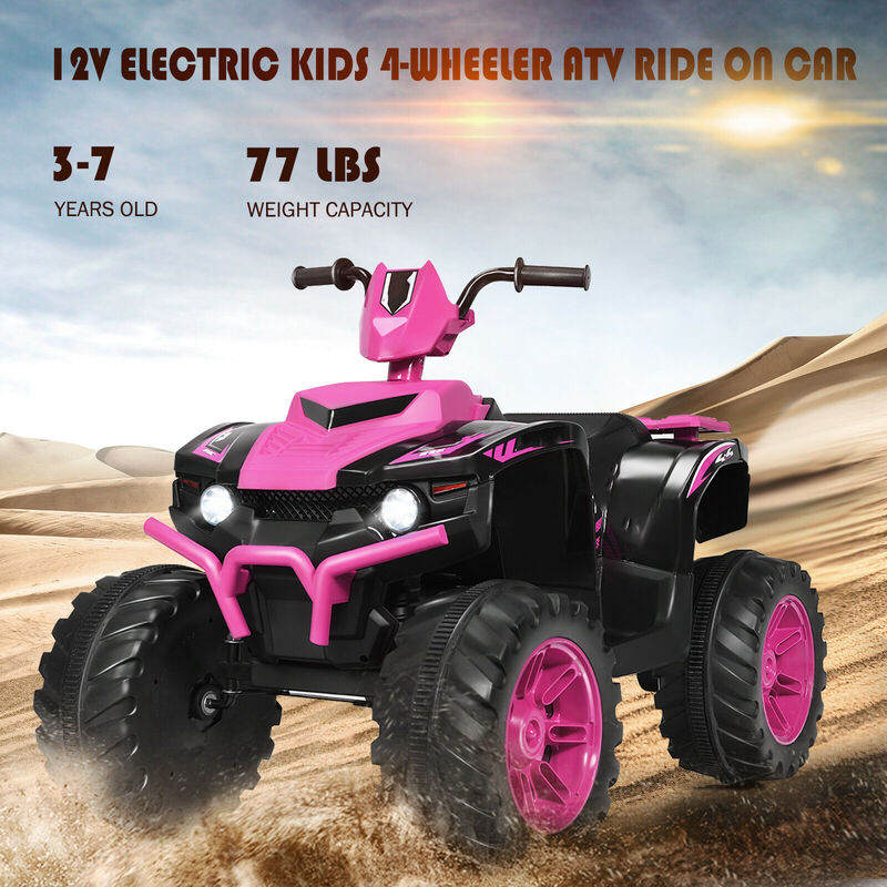 12V Electric Kids ATV Ride On Toy with LED Lights and Treaded Tires image number 6