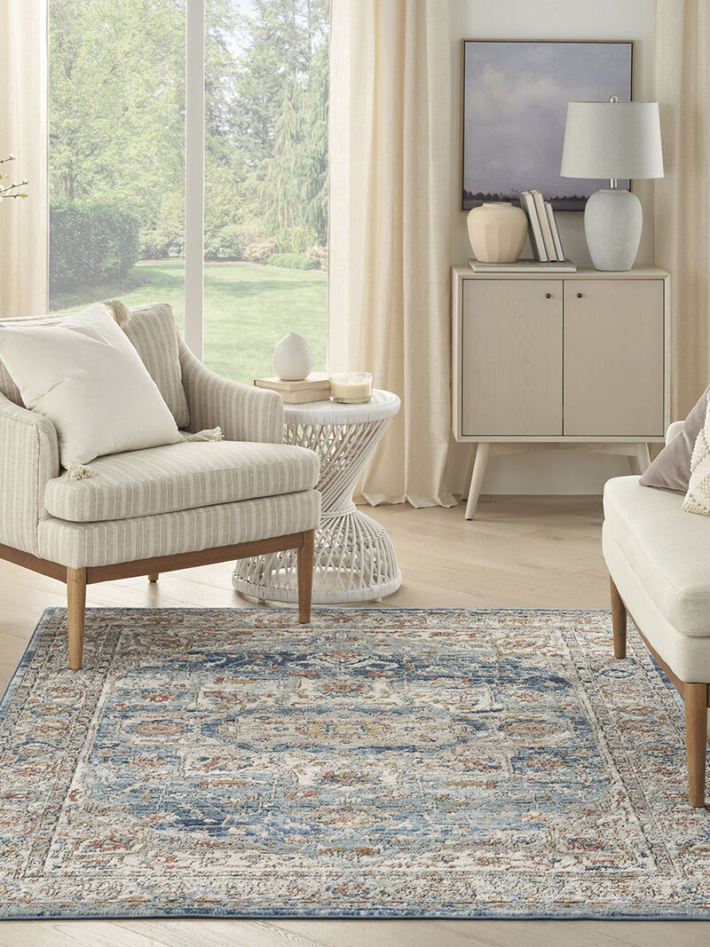 Quarry QUA11 Ivory/Blue 5'3" x 7'3" Rug image number 1