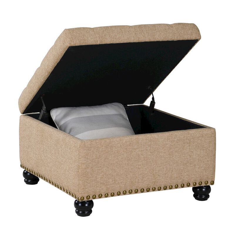 Convenience Concepts Designs4Comfort Herald Square Ottoman Coffee Table with Storage