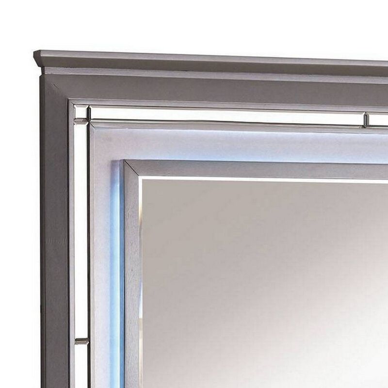 Bellanova Contemporary Style Mirror , Silver-Benzara image number 2