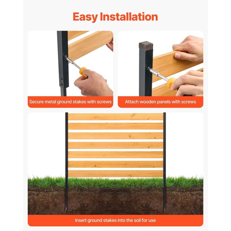 1-Panel Wood Fence Screen for Air Conditioner, Pool, Garden Equipment Enclosure-Natural image number 5