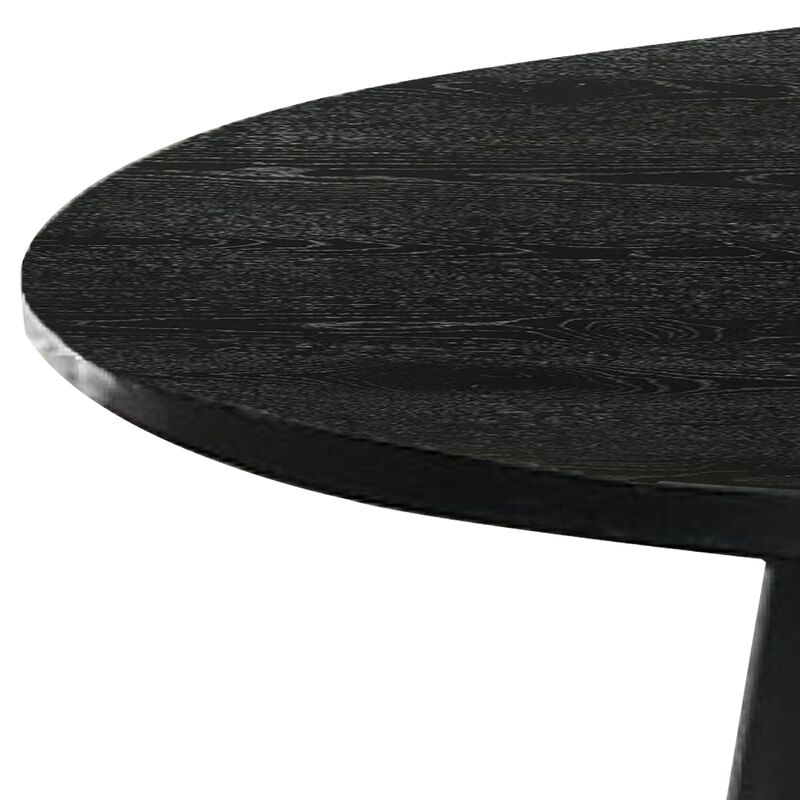 Kily Coffee Table, Cone Pedestal Base, 29 Inch Round Top in Black image number 2
