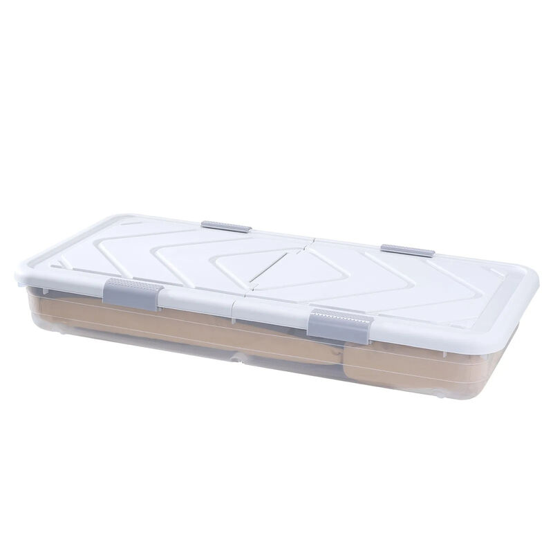 4 Pack Under Bed Storage Bins with Wheels, Rolling Organizer with Lid and Latch image number 3