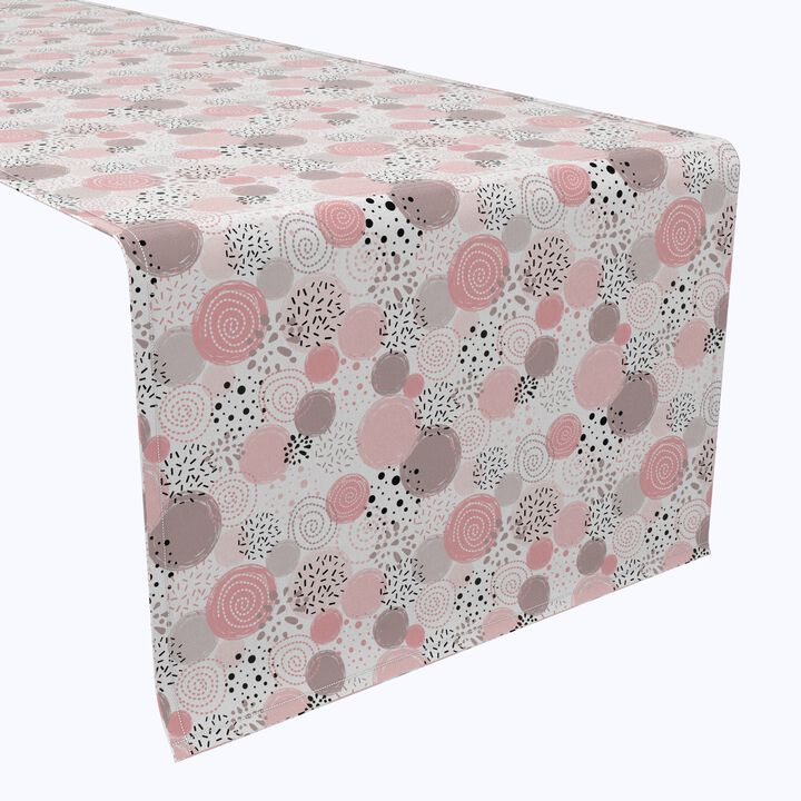 Fabric Textile Products, Inc. Table Runner, 100% Cotton, Decorated in Pink Dots