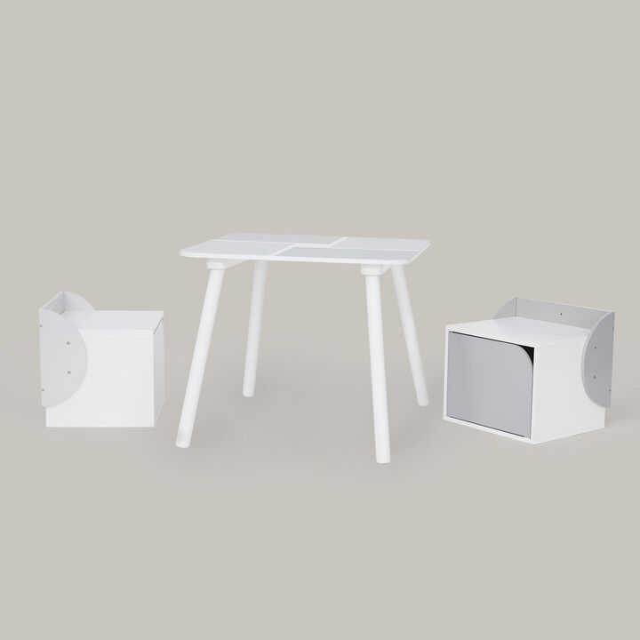 Fantasy Fields - Biscay Bricks Table & Chairs Kids Furniture - Grey