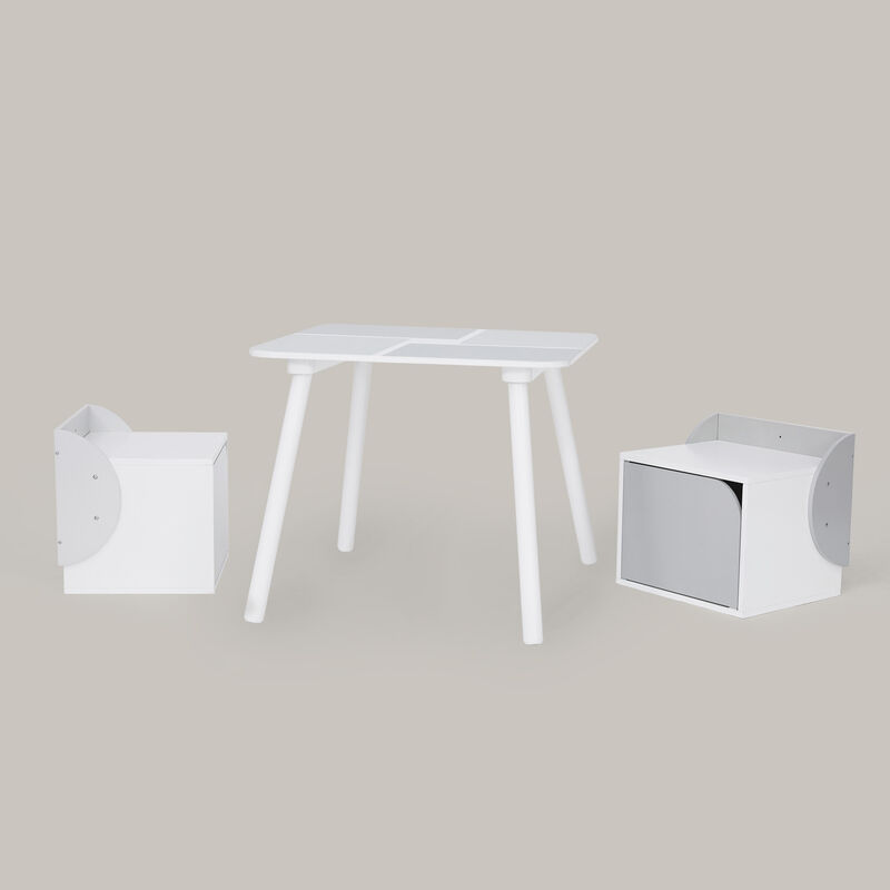 Fantasy Fields - Biscay Bricks Table & Chairs Kids Furniture - Grey image number 1