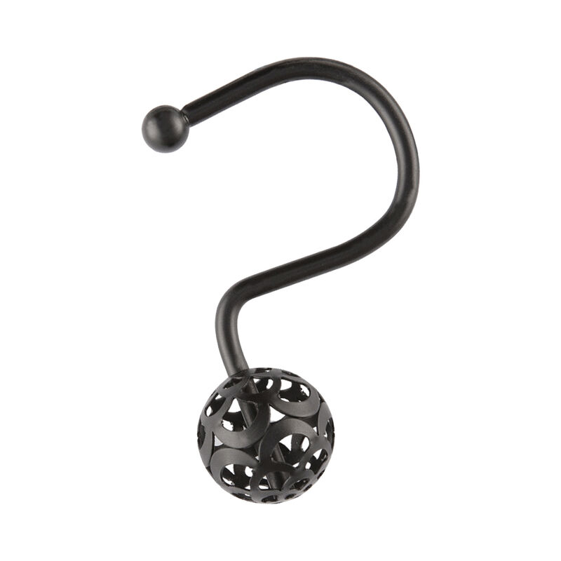 12-Piece Resistant Metal Shower Curtain Hooks with Hollow Ball Design image number 0
