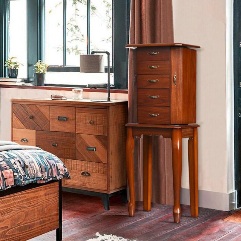 Hivvago Large Storage Capacity Jewelry Cabinet with 5 Drawers