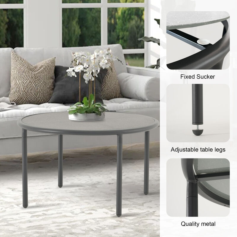 Rust-Proof Nesting Tables 2Pcs, Waterproof Outdoor Side Tables, Space-Saving image number 4