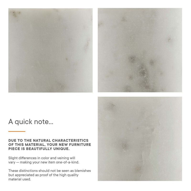 Aliza Round White Marble Side Table image number 3