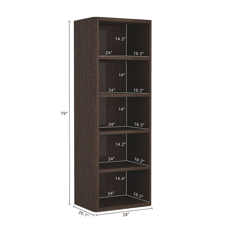 Rivington Brown Open Bookcase (Set of 3)
