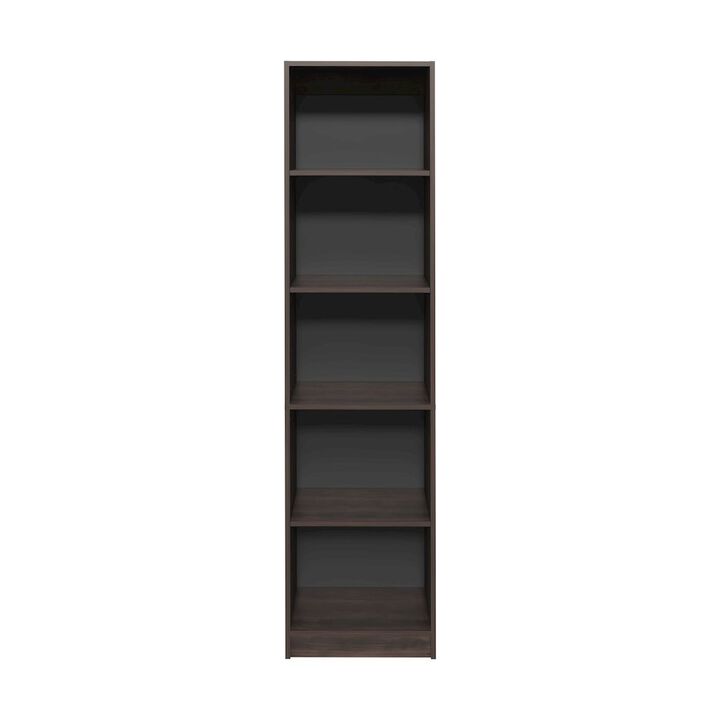 Vinton XS Bookcase Compact Bookshelf, Dark Walnut / Black Wengue