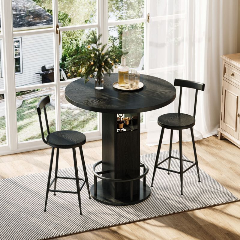Naxvel 3‑Piece Bar Table and Stool Set image number 2