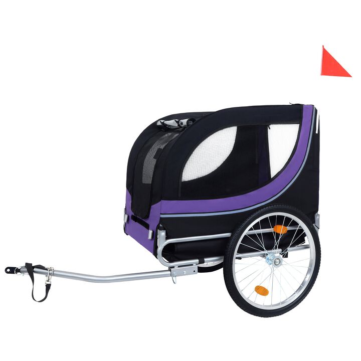 66LB Capacity All-Terrain Folding Dog Bike Trailer-Steel Frame for Cycling & Camping
