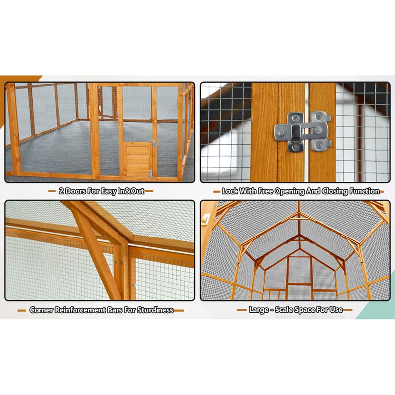 Mondawe Large Outdoor Catio With Convenient feeding,Waterproof Roof & 56.54ft² Play Space For Pets