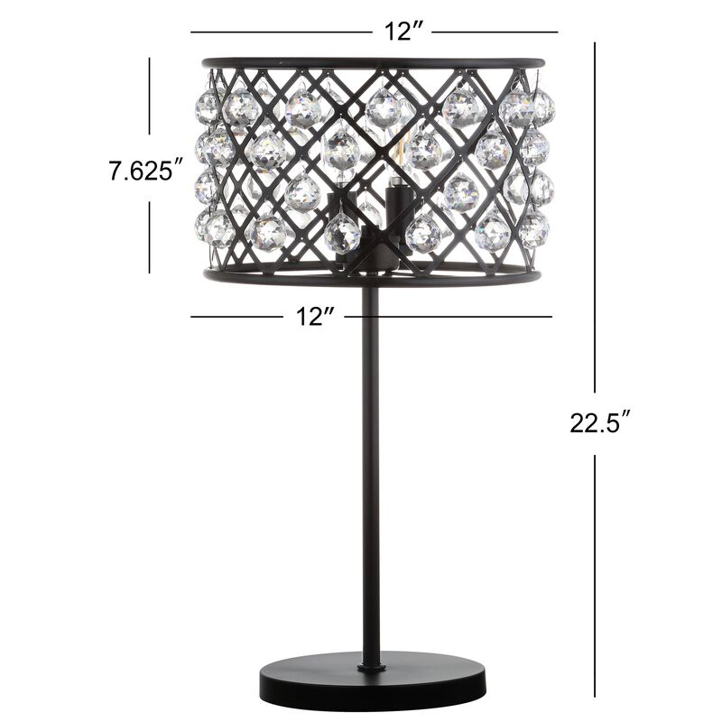 Gabrielle Metal/Crystal LED Table Lamp