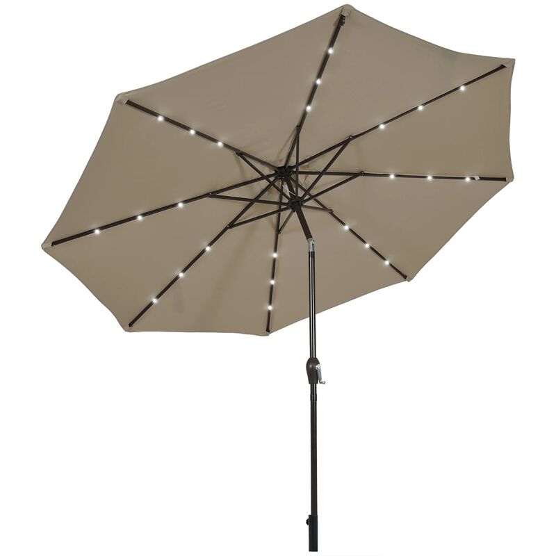 Mondawe 10 Feet Outdoor Patio Umbrella with Bright Solar LED Lights