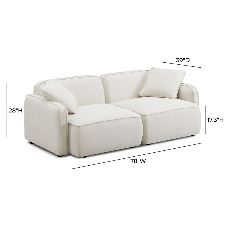 Travie Sand Upcycled Linen Modular Loveseat image number 5