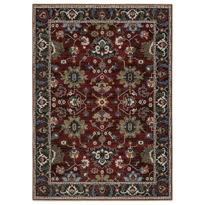 HomeRoots Oriental Area Rug With Fringe