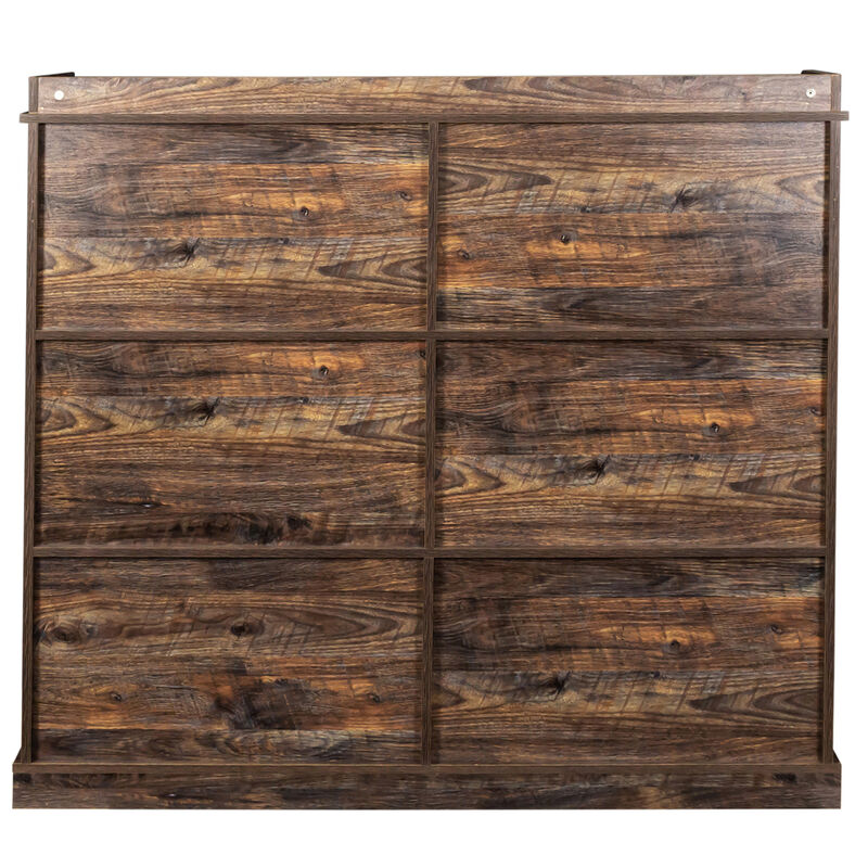 47.24 in. Tall Espresso Wood 3-Shelf Bookcase