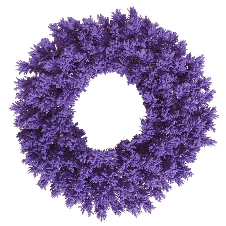 Vickerman 36" Flocked Purple Fir Artificial Christmas Wreath, Unlit - Faux Fir Christmas Wreath - Indoor Seasonal Home Decor