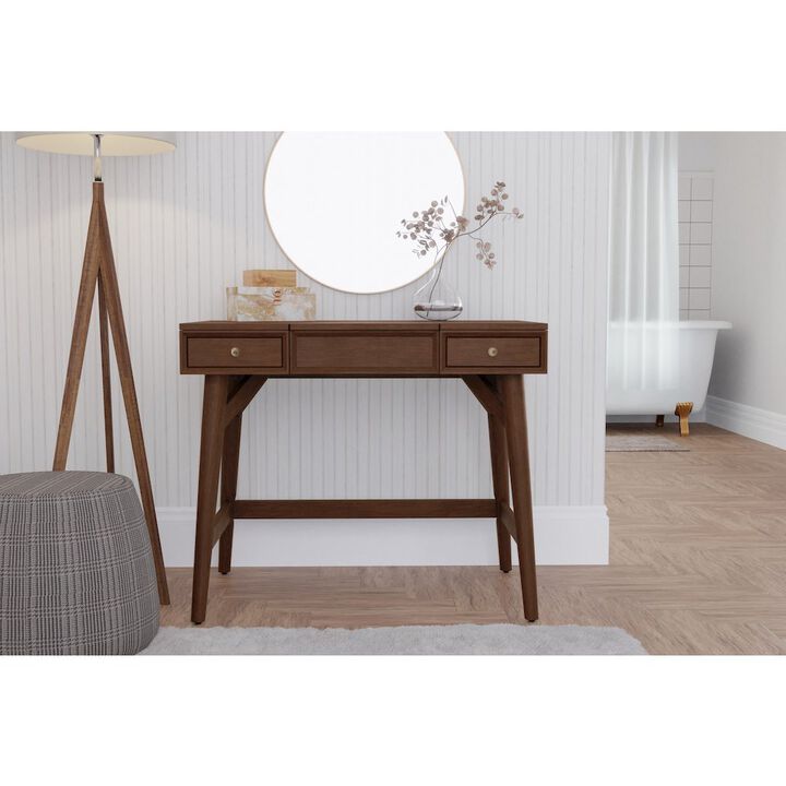 Alpine Furniture Flynn Bedroom Vanity, Walnut