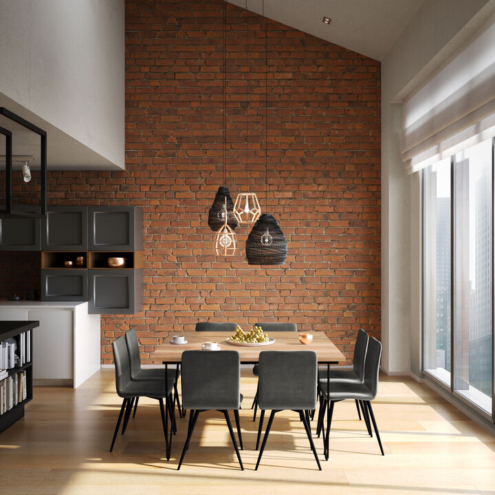 Hunter SOLID MANGO WOOD and Metal 54 inch x 54 inch Square Industrial Dining Table in Natural