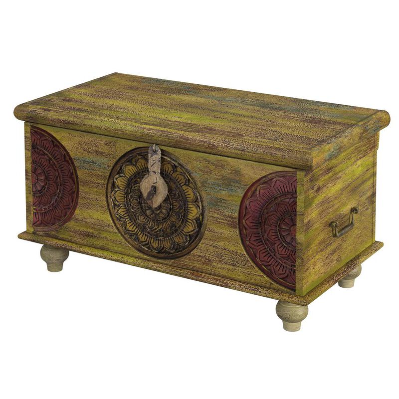 Butler Specialty Company Mesa Carved Wood Trunk Coffee Table, Assorted
