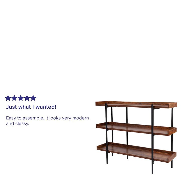 Flash Furniture 3 Shelf 35"H Storage Display Unit Bookcase in Wood Grain Finish