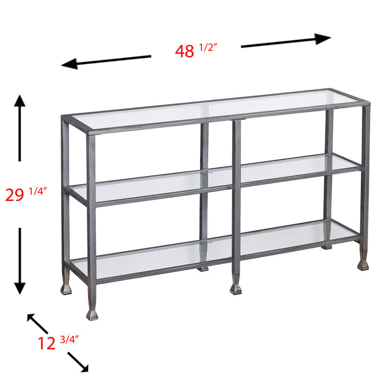 Jaymes Metal/Glass 3-Tier Console