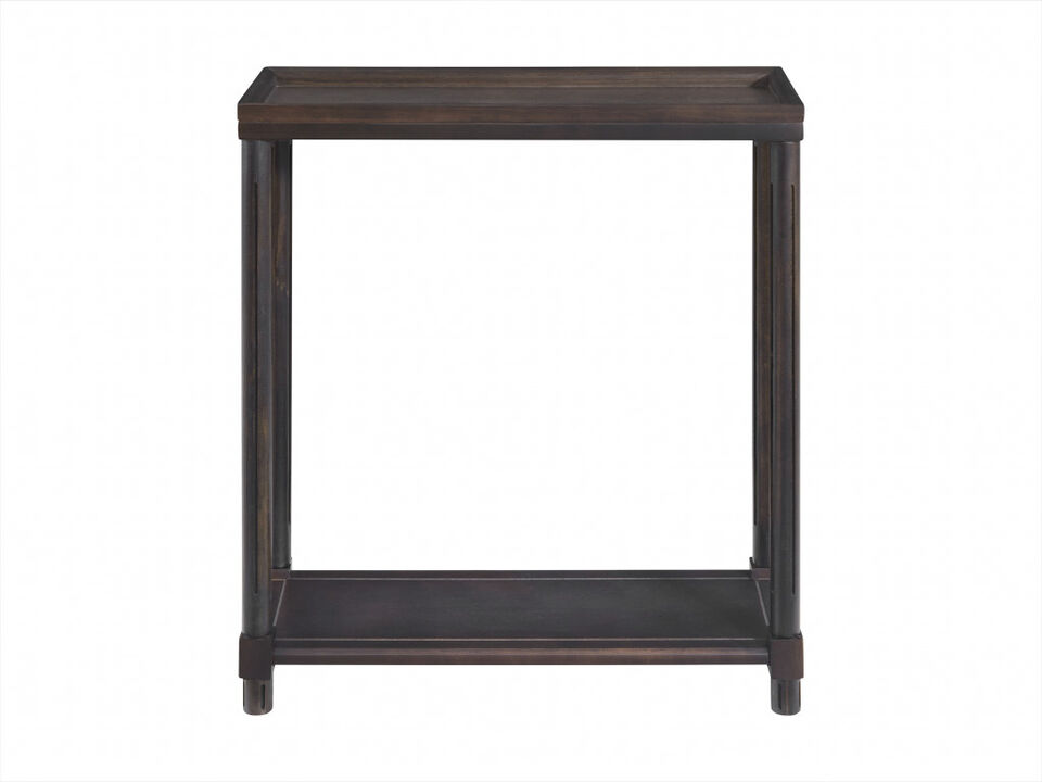 Hivvago Set of Two 24 Inch Espresso Solid Wood End Tables With Shelf