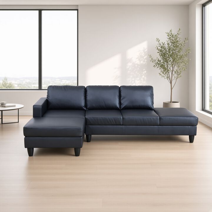Lumzil Faux Leather Fabric L-Shaped Sectional Sofa