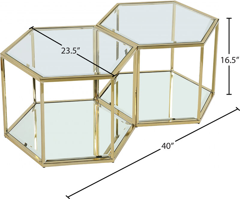 Meridian Furniture Sei Brushed Gold Coffee Table image number 3