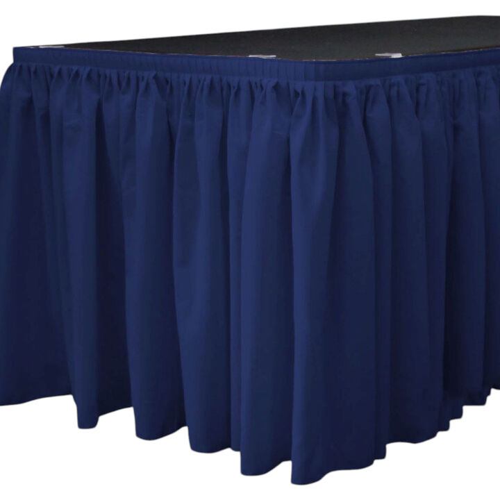 Polyester Table Skirt 17ft x 29in with 10 Clips for Wedding Party Decor
