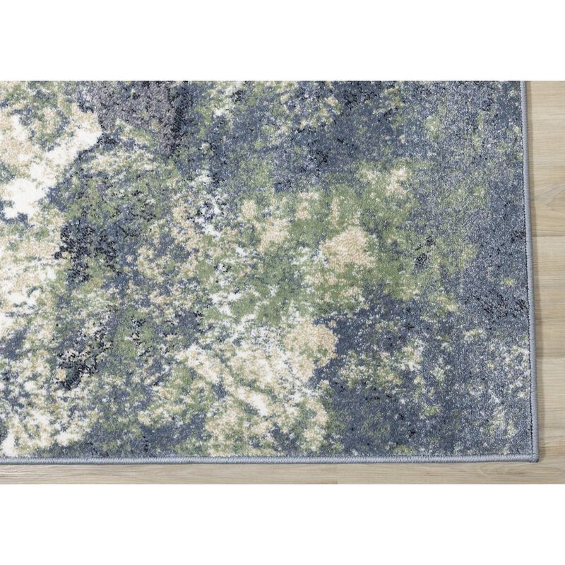 Novelle Home Davi Blue Green Cream Distressed Abstract Area Rug, 5'3 x 7'7 image number 6