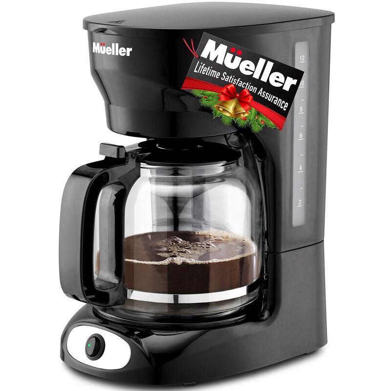 Mueller 12-Cup Drip Coffee Maker Machine with Anti-Drip System, Permanent Filter, Glass Carafe, and Auto Keep Warm Function image number 0