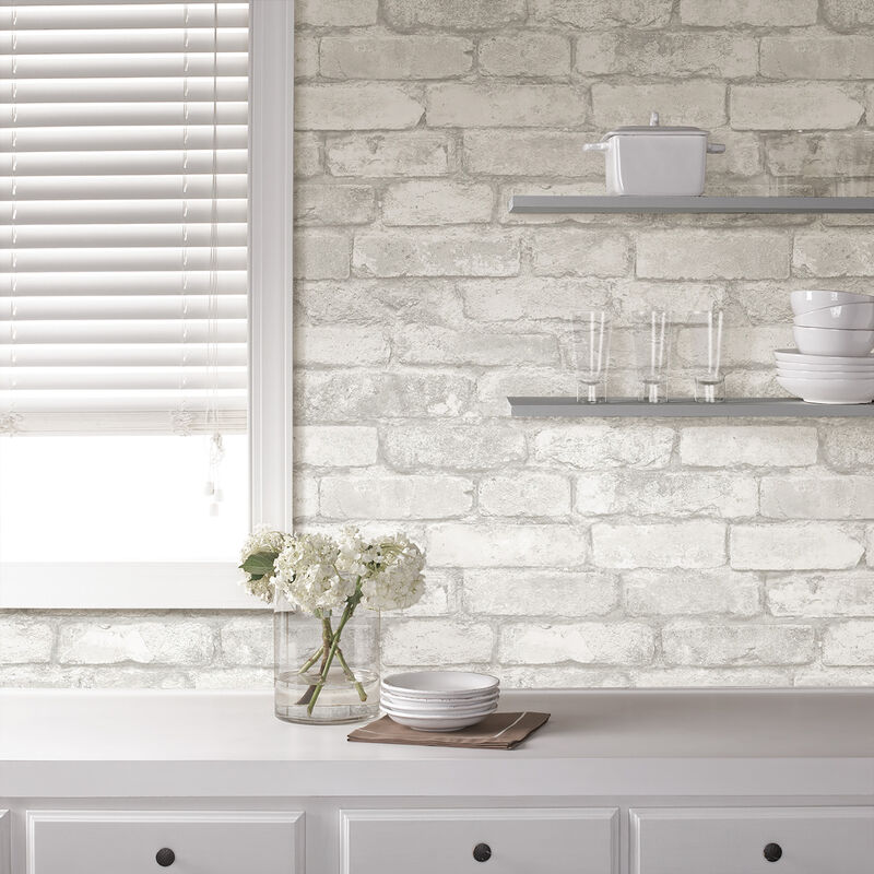 Grey Brick Peel & Stick Wallpaper image number 3