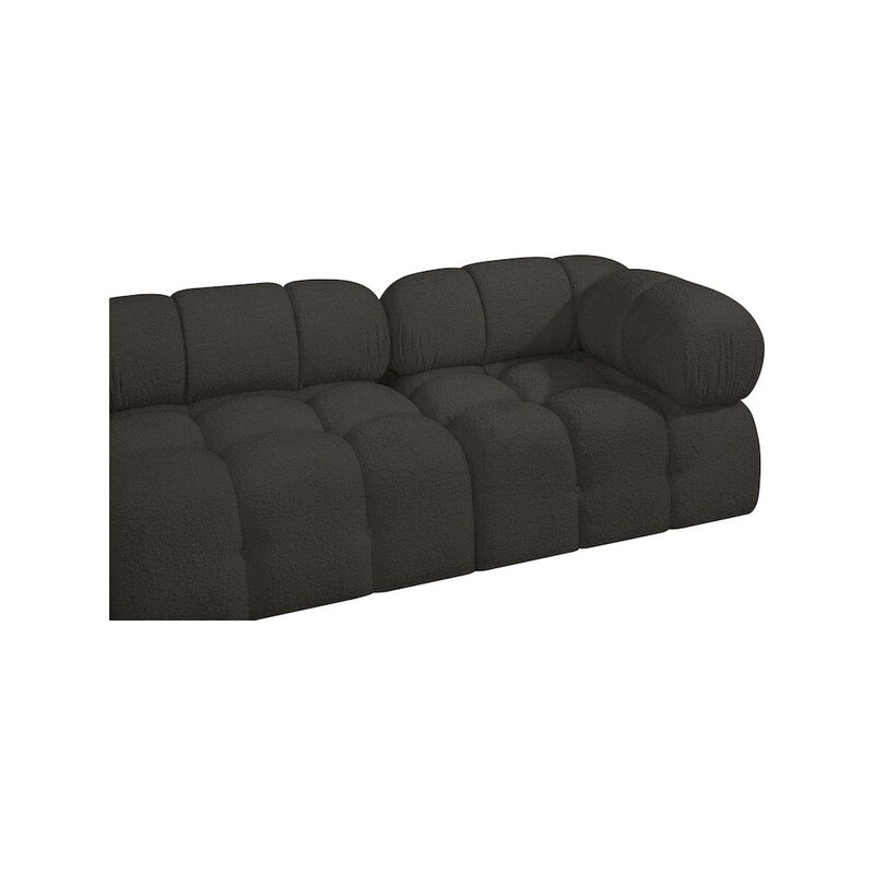 Meridian Furniture Ames Brown Boucle Fabric Modular Sofa