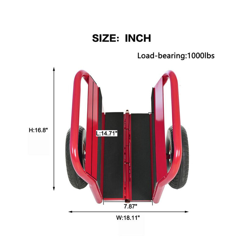 ELEMENT ACE Heavy Duty 1000 LBS Load Capacity Panel Slab Dolly with 10 Inch Solid Rubber Tires Auto Clamp Design for Drywall Sheet Door Material All Terrain Movement image number 2