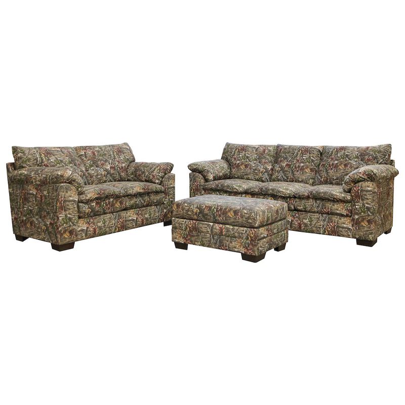 American Furniture Classics Rectangular Upholstered Ottoman in Superflauge Camo Fabric