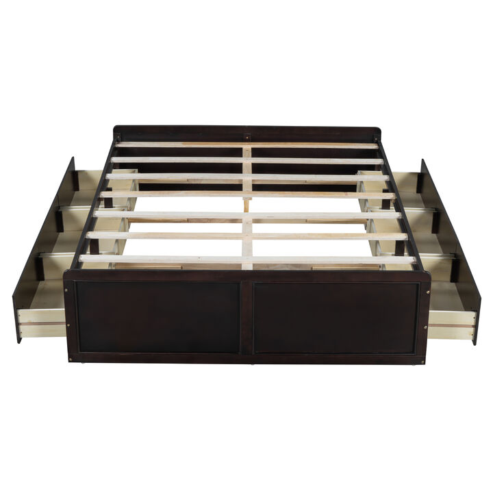 Merax Platform Bed Frame with 6 Drawers