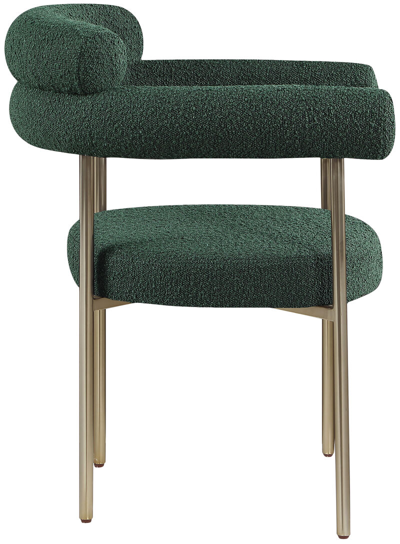 Meridian Furniture Blake Green Boucle Fabric Dining Chair, Set of 2