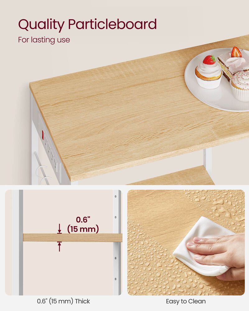 Bakers Rack with Charging Station and Power Outlet Shelf image number 3