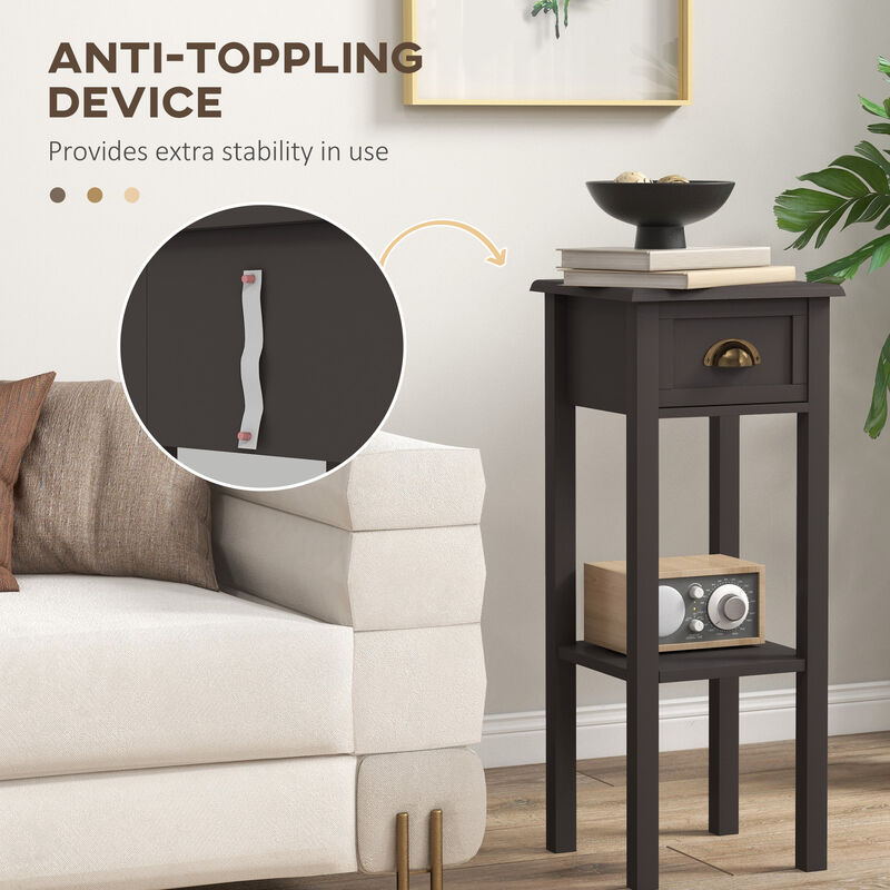 Hivvago 2-Tier Side Table with Storage Drawer and Shelf image number 5