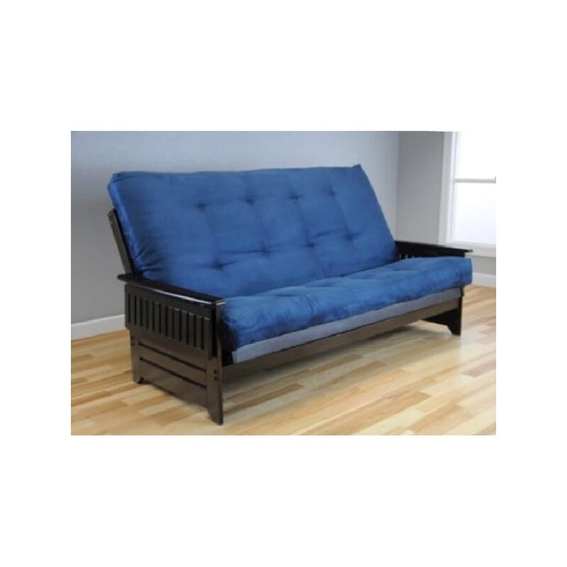 Phoenix Frame/Queen/Espresso Finish/Suede Navy Mattress image number 1