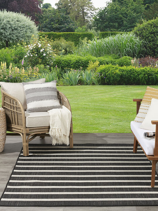 Positano POS03 Black/Ivory 9' x 12' Rug