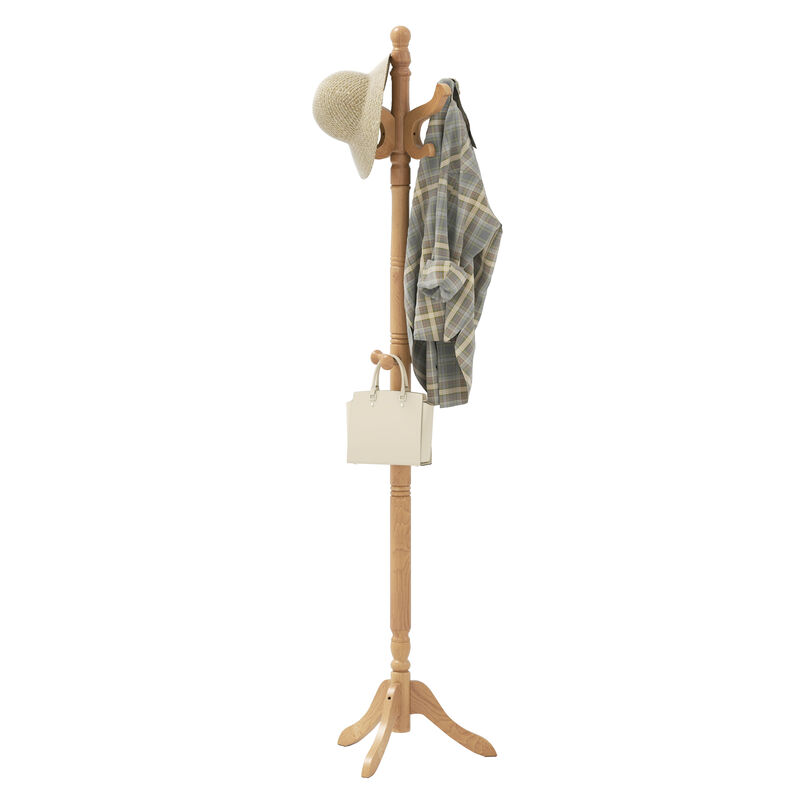 Entryway Hall Tree &ndash; Solid Wood with 11 Hooks and 3 Height Options image number 3