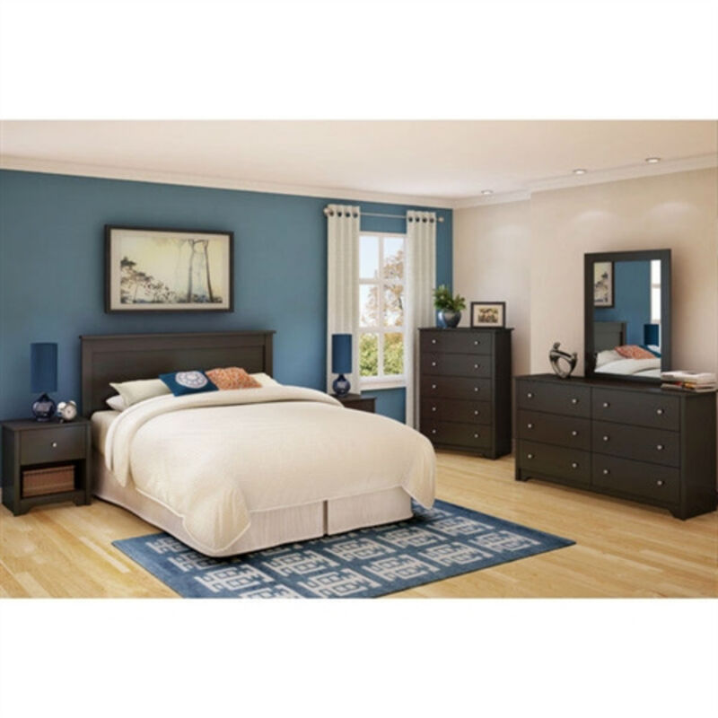 5-Drawer Bedroom Chest of Drawers – Functional Storage with Classic Metal Accents